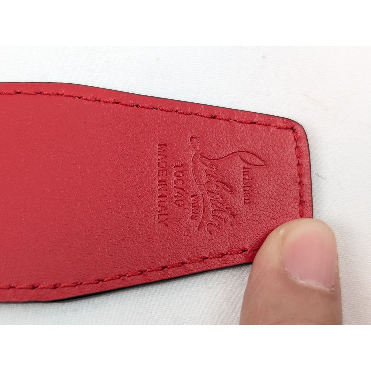 Christian Louboutin o1rshd1 Size: 100 / Calf Happy Rui CL Logo Belt in Loubi Size 38 - 10 Thumbnail