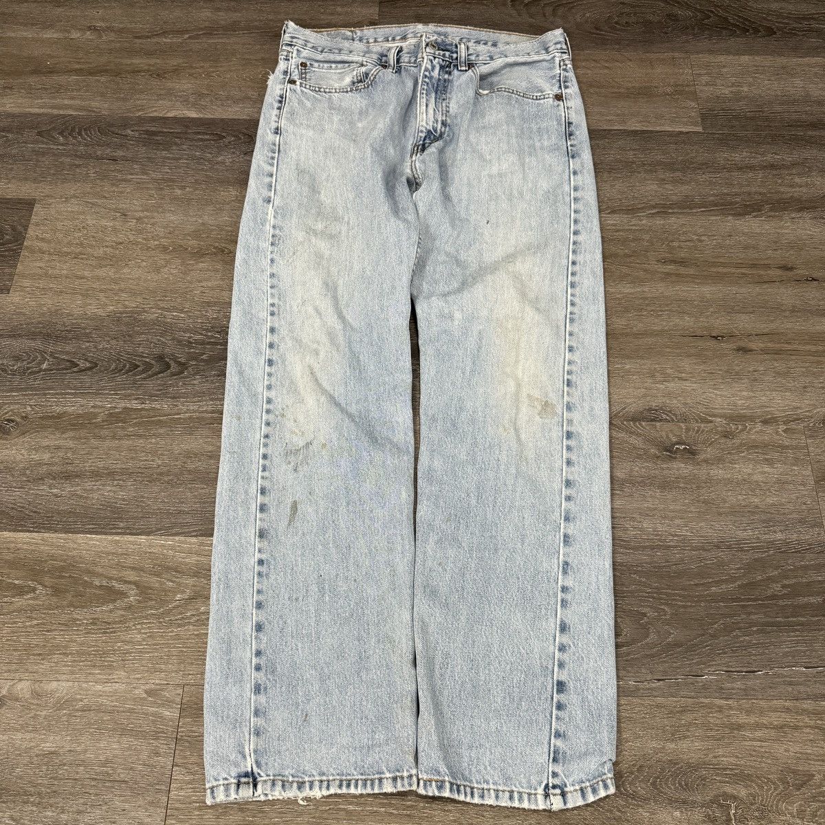 Levi's × Vintage Vintage 90s Levi’s wide leg patched distressed & faded jeans Size US 34 / EU 50 - 2 Thumbnail