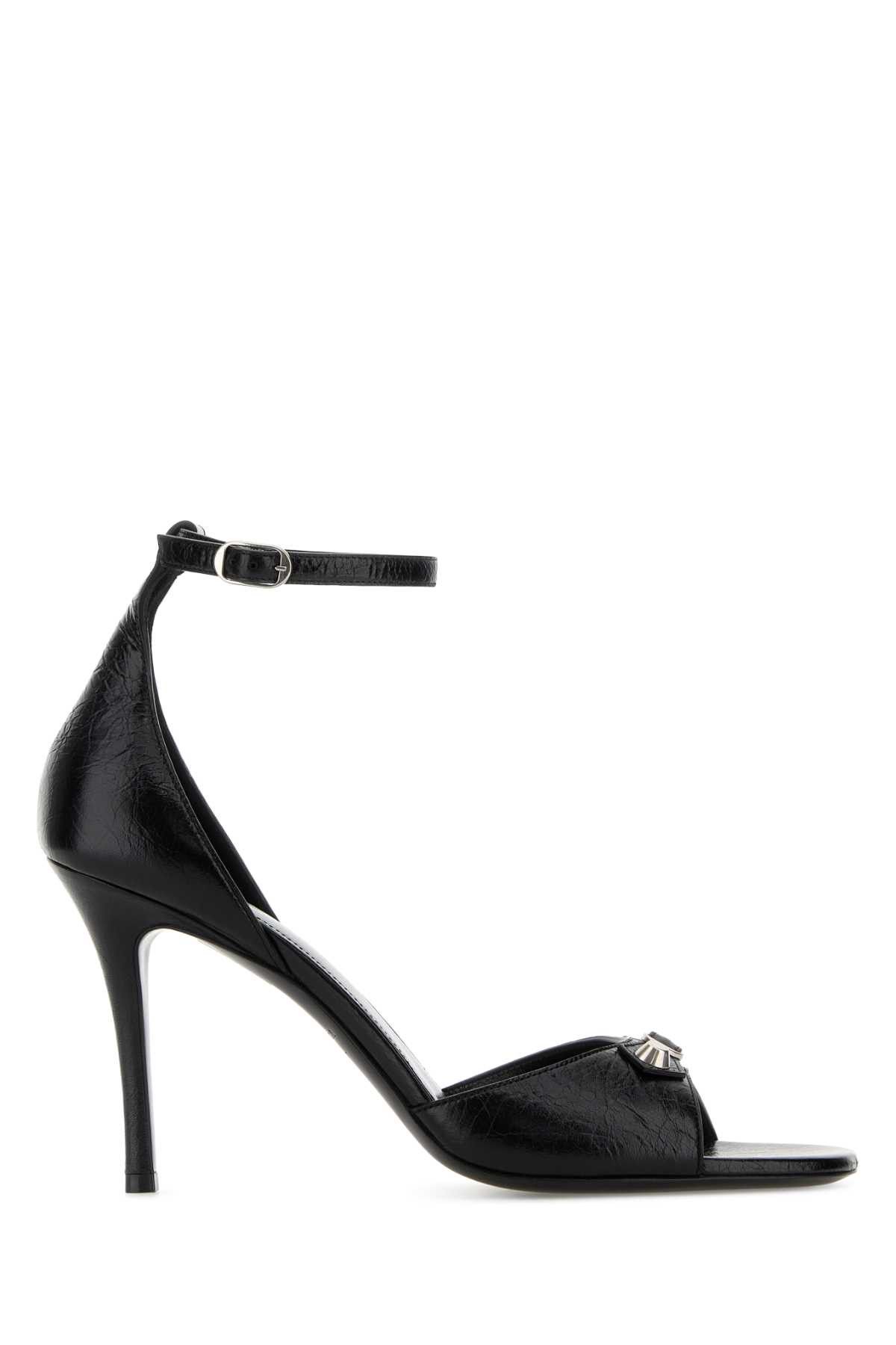 Balenciaga Black Leather City Up Sandals Size US 7 / IT 37 - 1 Thumbnail