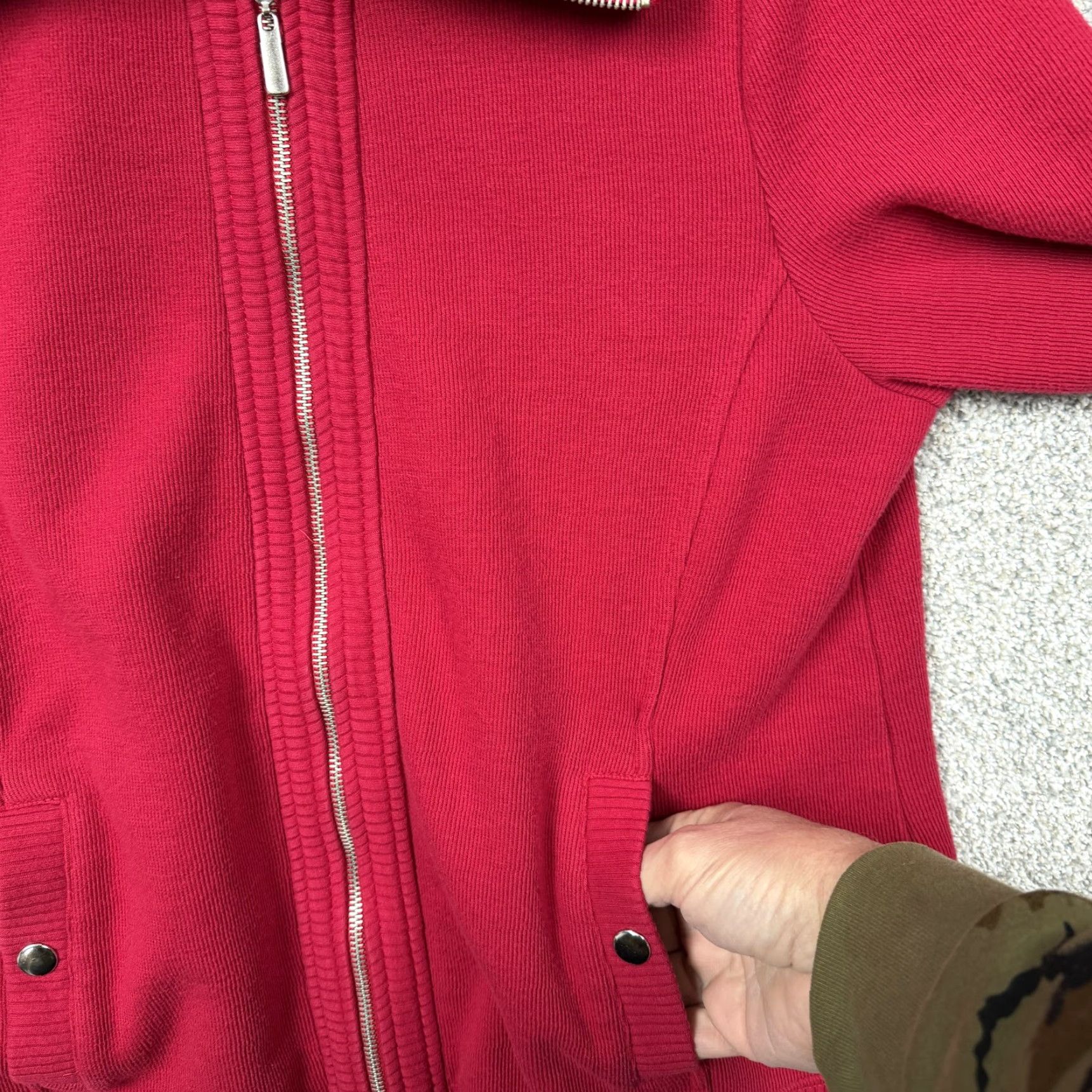 Vintage Studio Works Cardigan Sweater Womens PXL Petite Red Full Zip Coastal Grandmacore Shirt? Size XL / US 12-14 / IT 48-50 - 6 Thumbnail