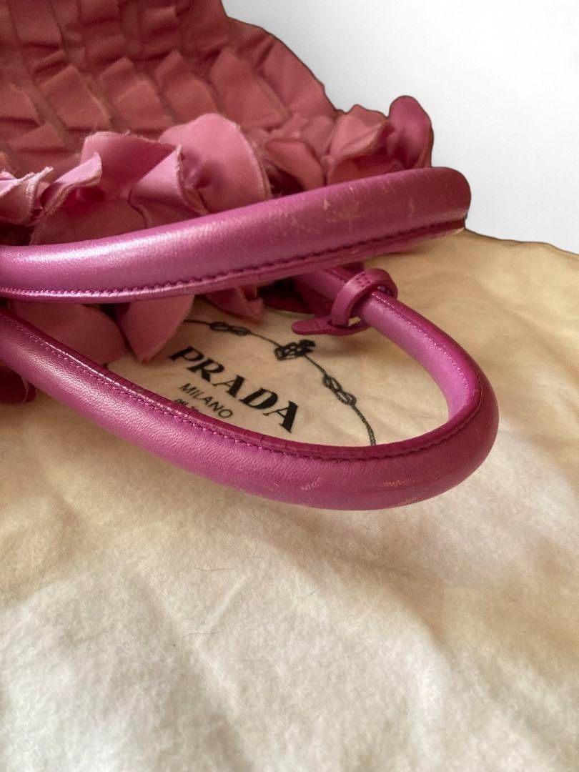 Prada Prada - Pink Ruffle Handbag Tessuto Leather Size ONE SIZE - 6 Thumbnail