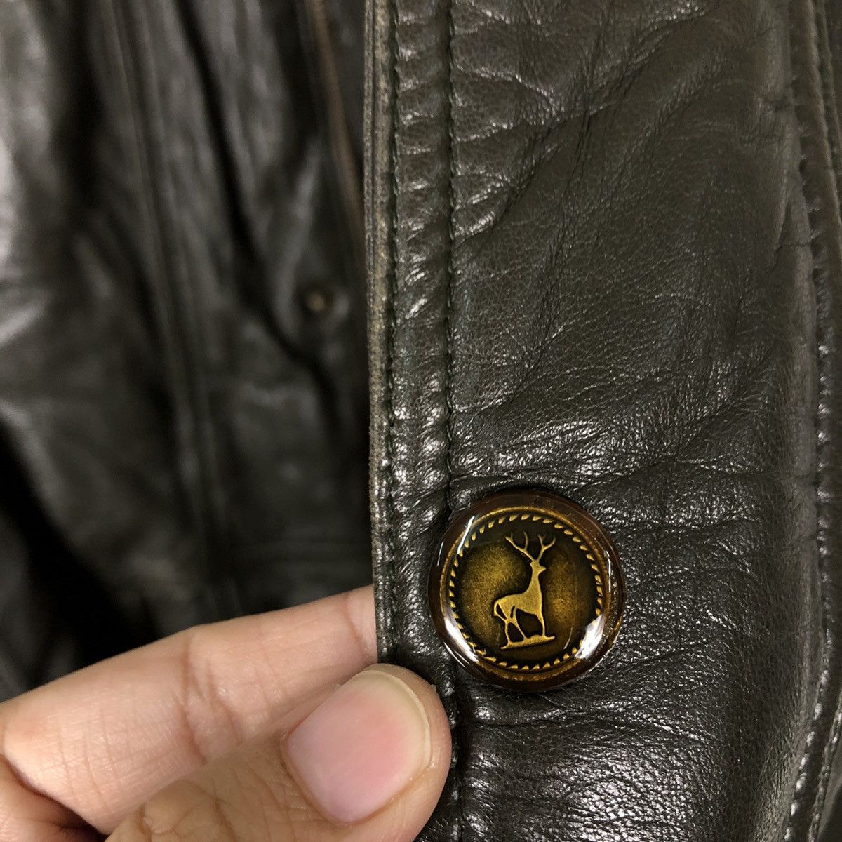 Japanese Brand 🔥Vtg Leather Jacket Biker Bondage Cargo Issey Miyake Japan Size US L / EU 52-54 / 3 - 14 Thumbnail