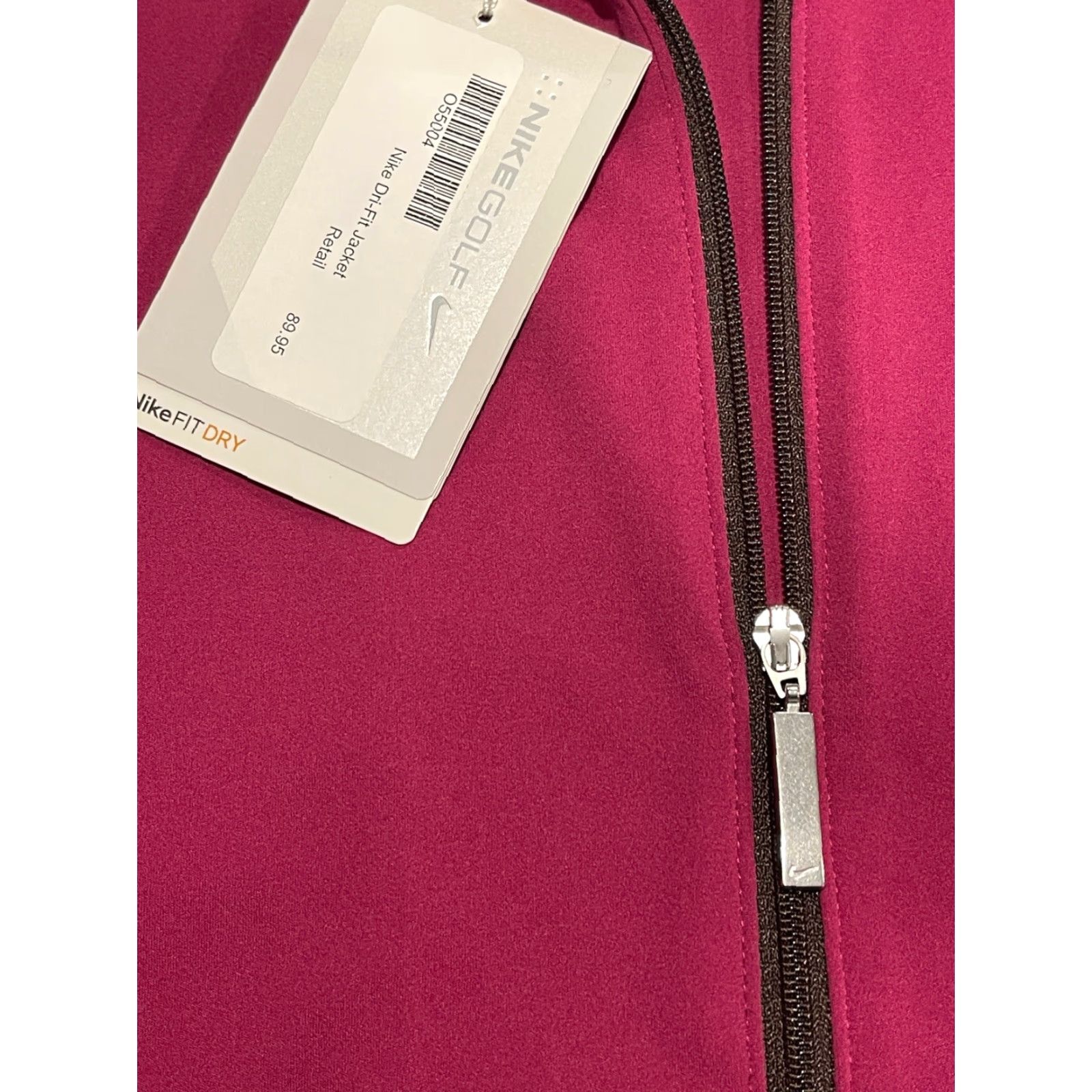 Nike Nike Dri-Fit Chinquapin Embroidered Logo Jacket - Plum Small Women Golf Track Jacket Size S / US 4 / IT 40 - 3 Thumbnail