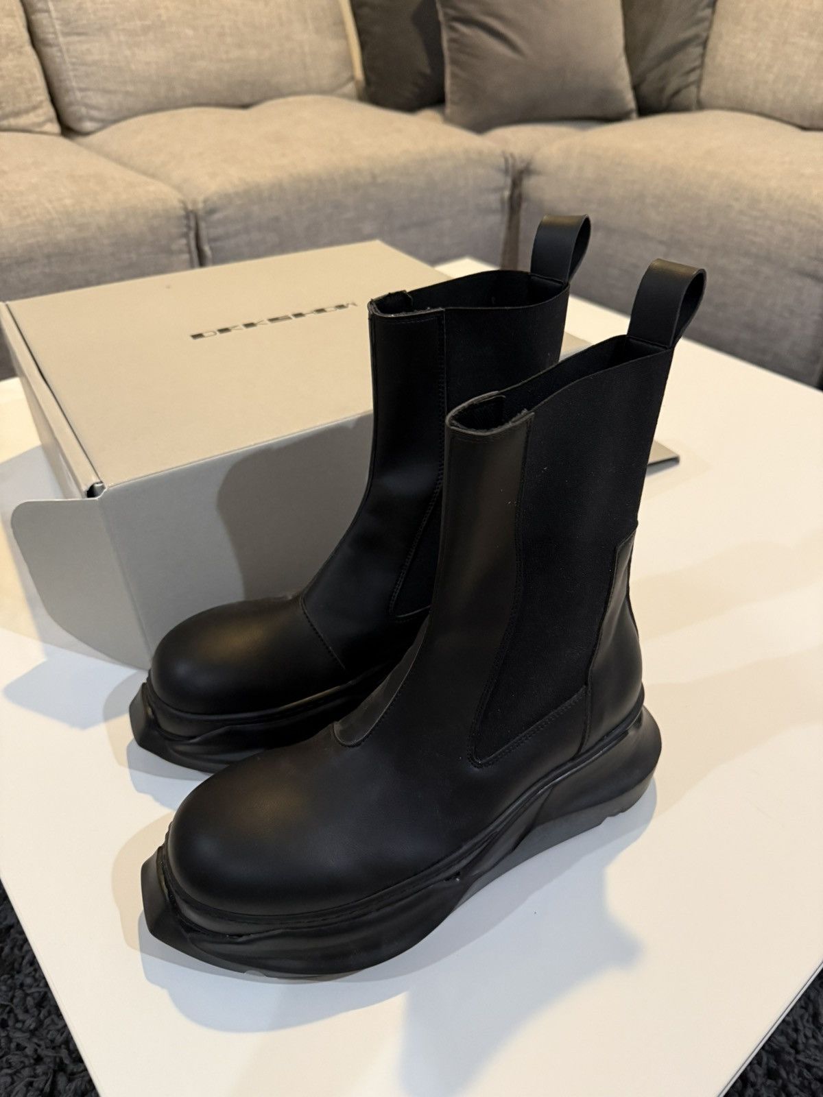 Rick Owens Rick Owens DRKSHDW Abstract Beatle Boots | Grailed