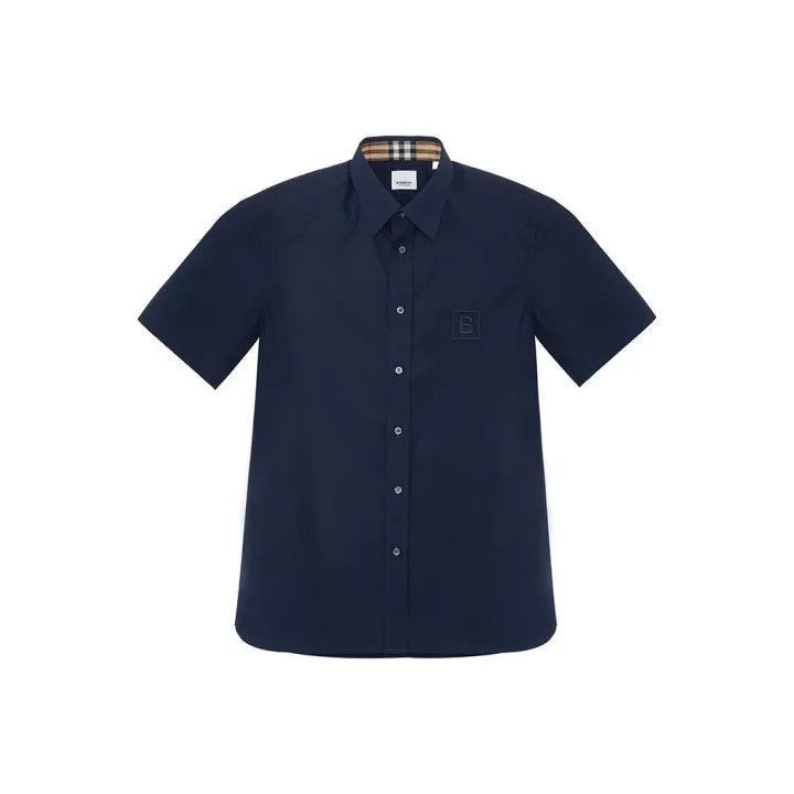 Burberry Burberry Burberry Blue Short Sleeve Logo Shirt-2507 Size US XL / EU 56 / 4 - 1 Thumbnail