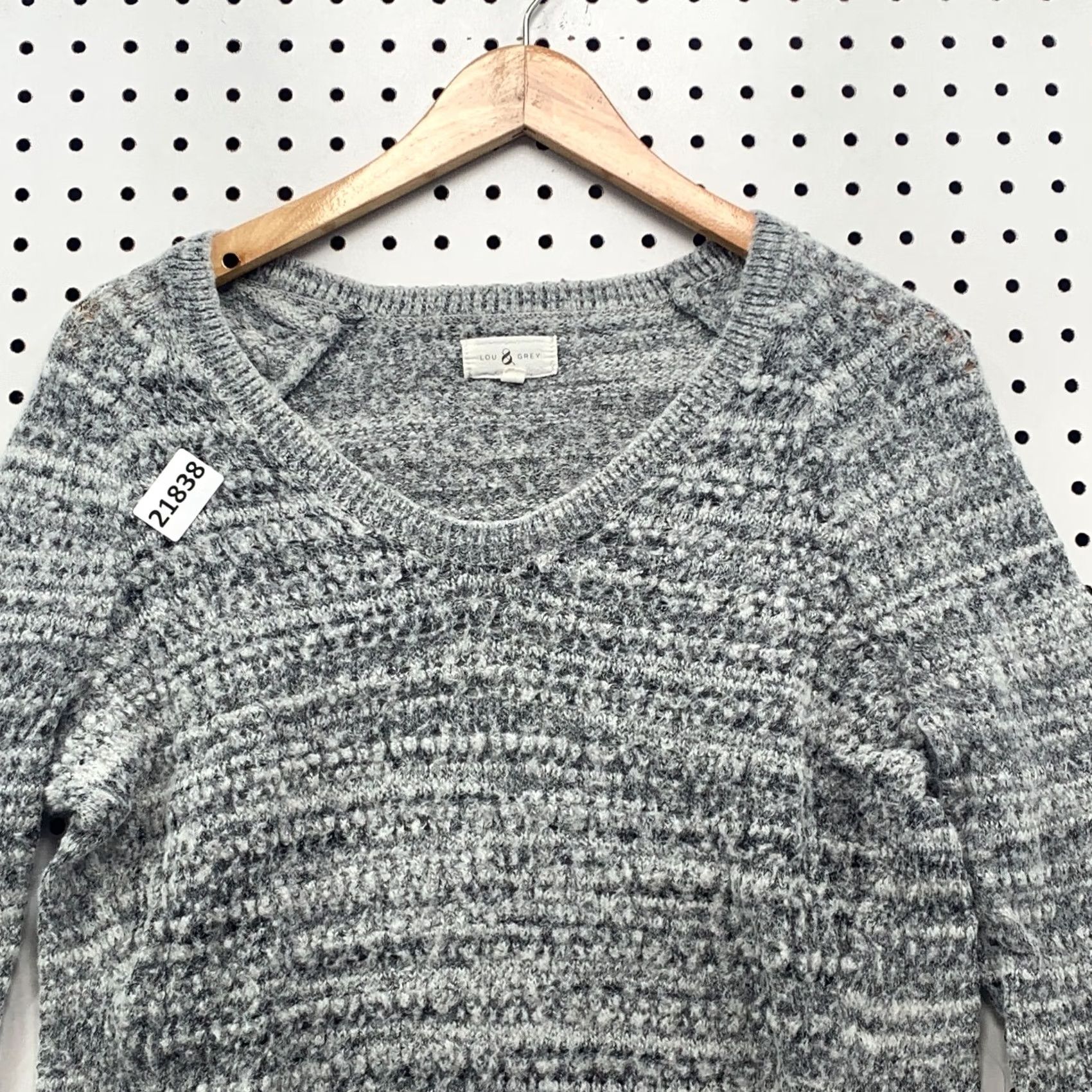 Lou & Grey Lou & Grey Womens Knit Sweater Medium Gray Alpaca Blend V Neck Pullover Size M Size M / US 6-8 / IT 42-44 - 2 Thumbnail