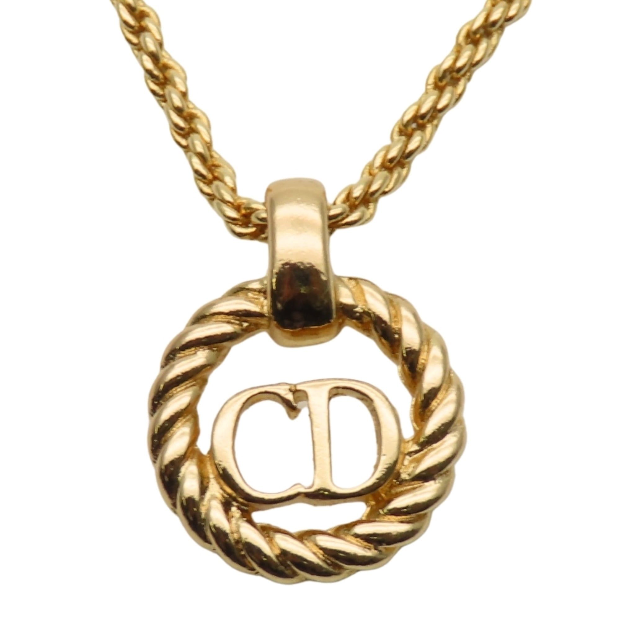 Dior Christian Dior CD logo necklace in gold GP plated metal for women. Size ONE SIZE - 1 Thumbnail