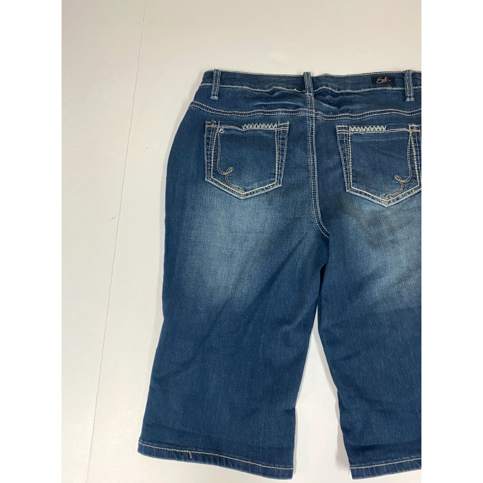 Vintage Earl Jean Womens Capri Jeans Blue 30 Regular Denim Cotton Blend Zipper Pockets Size 30" / US 8 / IT 44 - 7 Thumbnail