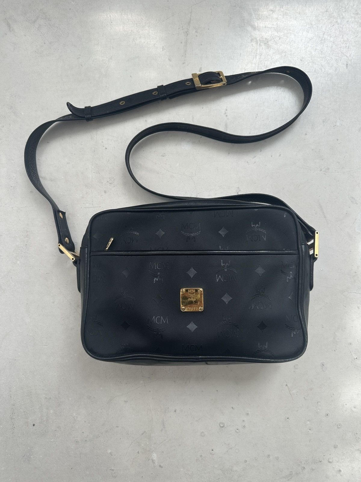 MCM Black Leatherand Vinyl Crossbody Bag, Men's