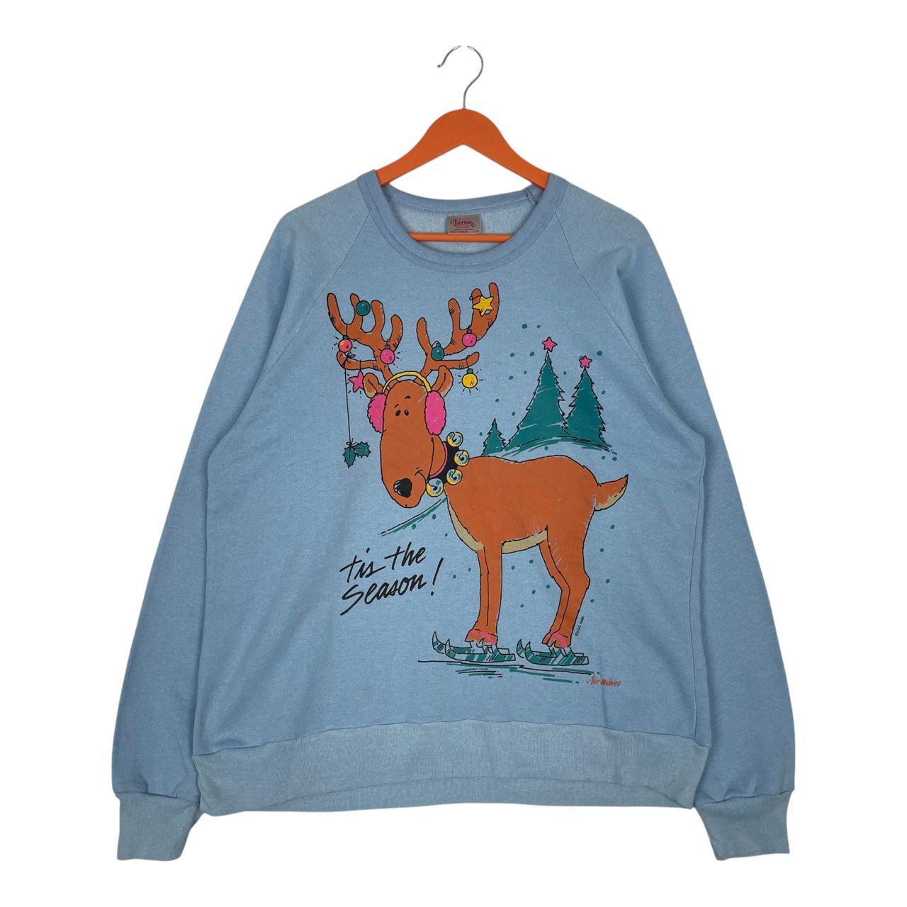 Vintage Vintage1986 Air waves Dina’s Reindeer Christmas Sweatshirt Size US M / EU 48-50 / 2 - 1 Thumbnail