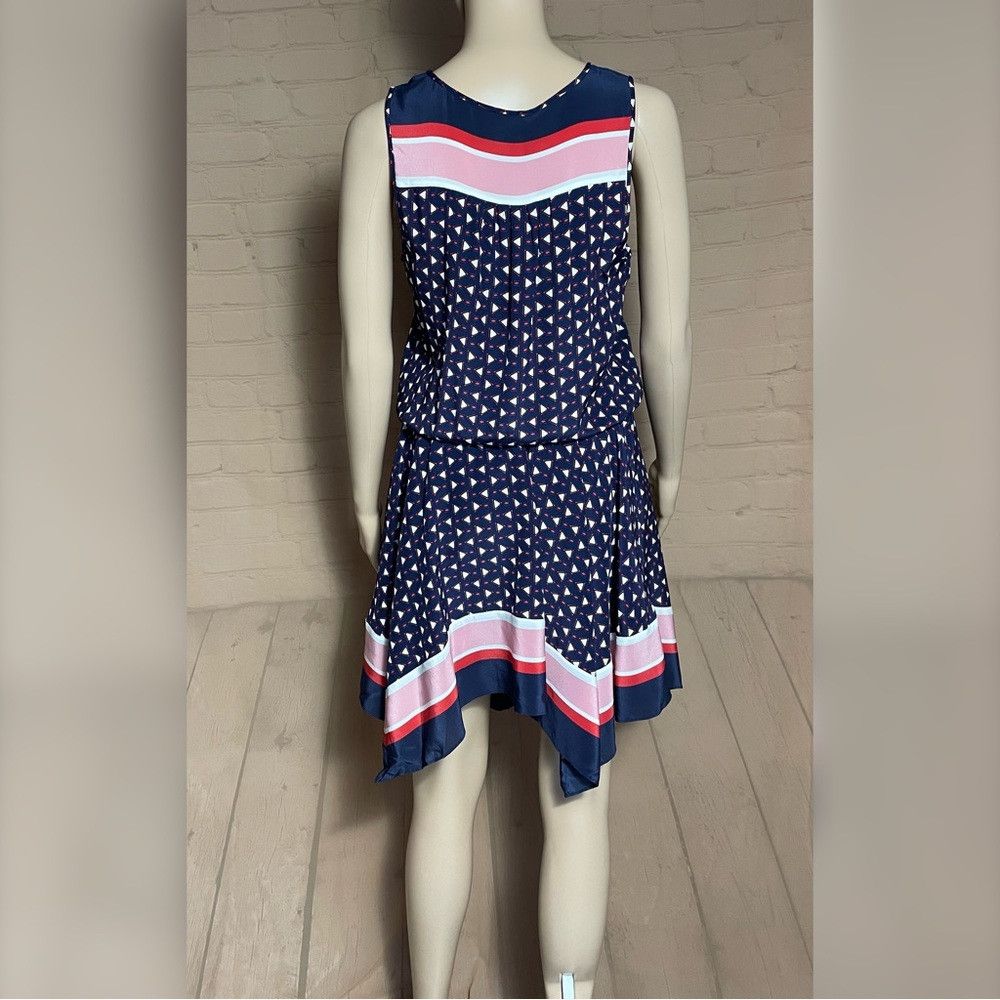Joie NWT New $328 Joie Ginabel Silk Handkerchief Dress Blue Red Size S / US 4 / IT 40 - 4 Thumbnail