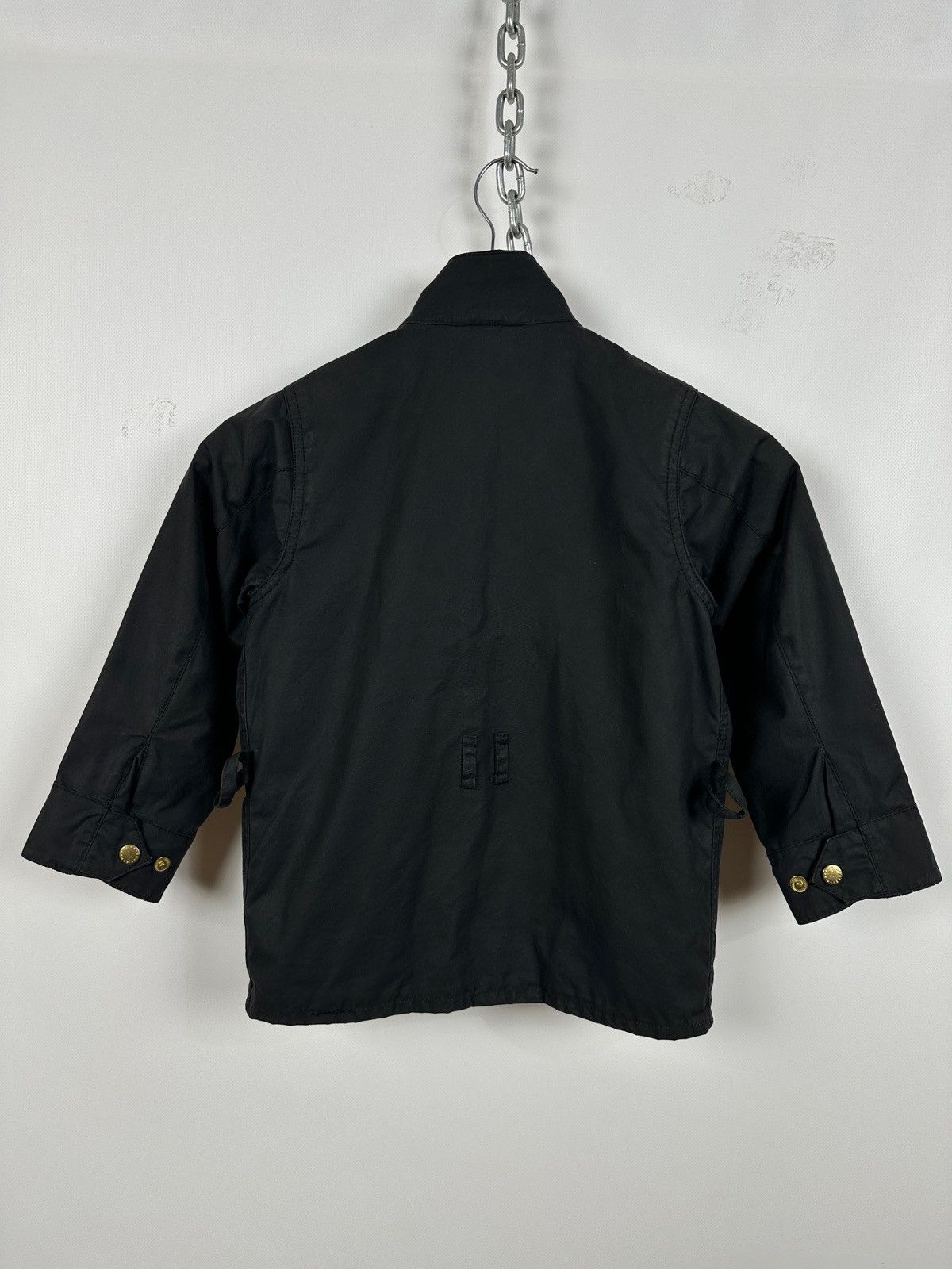 Barbour Kids Barbour Union Jack International Black Waxed Jacket Size US XXS / EU 40 - 3 Thumbnail