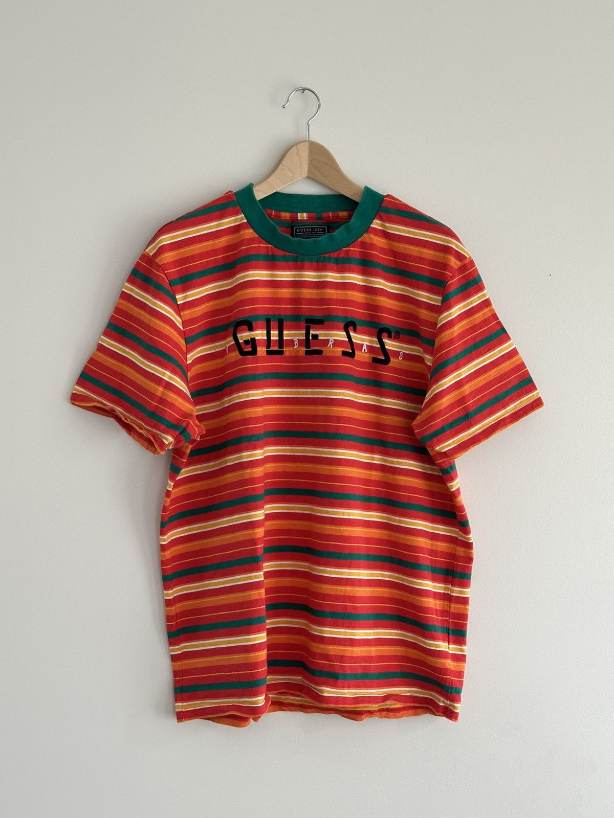 Guess × J Balvin Guess J Balvin Vibras Embroidered Striped T Shirt Size Large Size US L / EU 52-54 / 3 - 1 Thumbnail