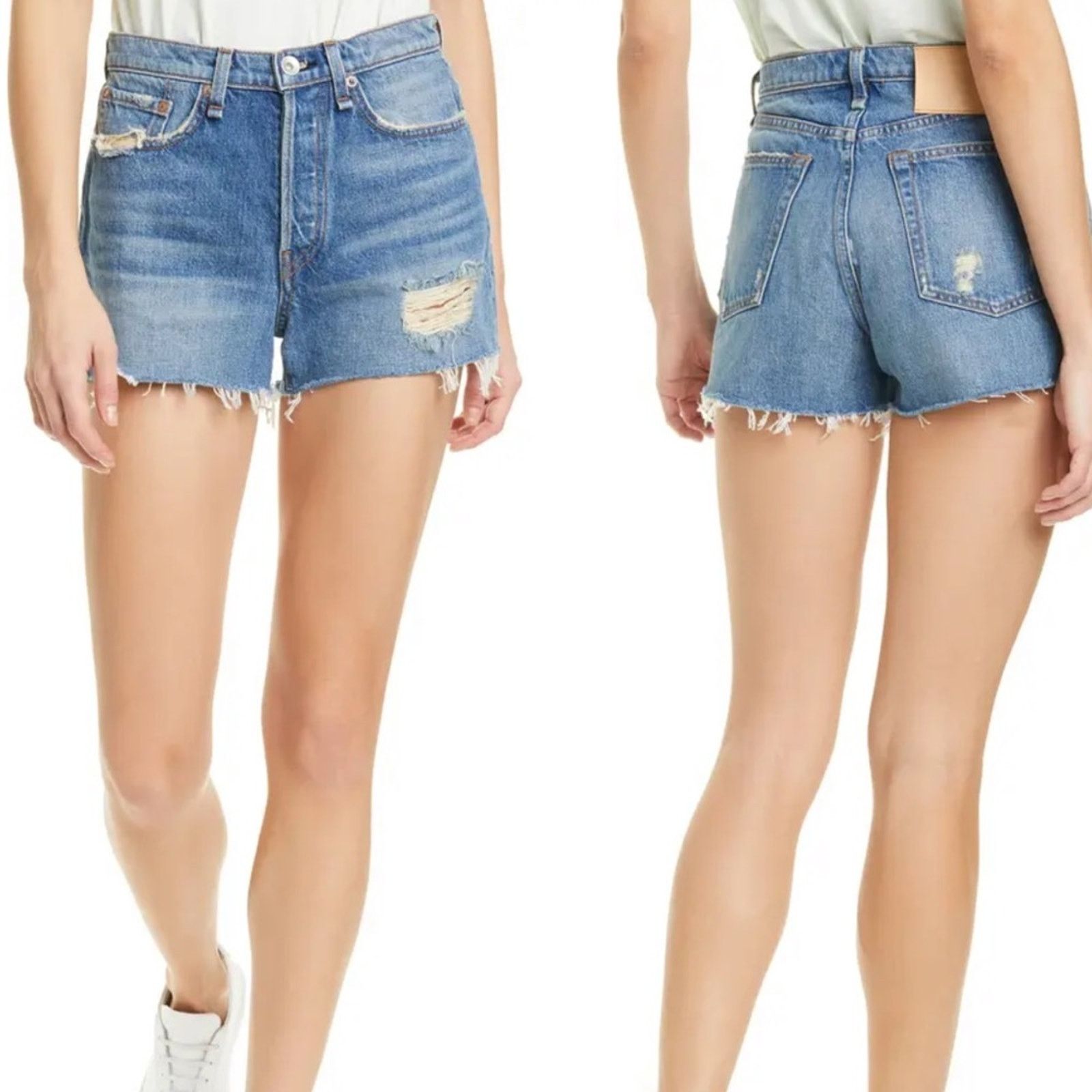 Rag & Bone rag & bone Maya High Rise Jean Shorts Size 24" / US 00 / IT 34 - 1 Thumbnail
