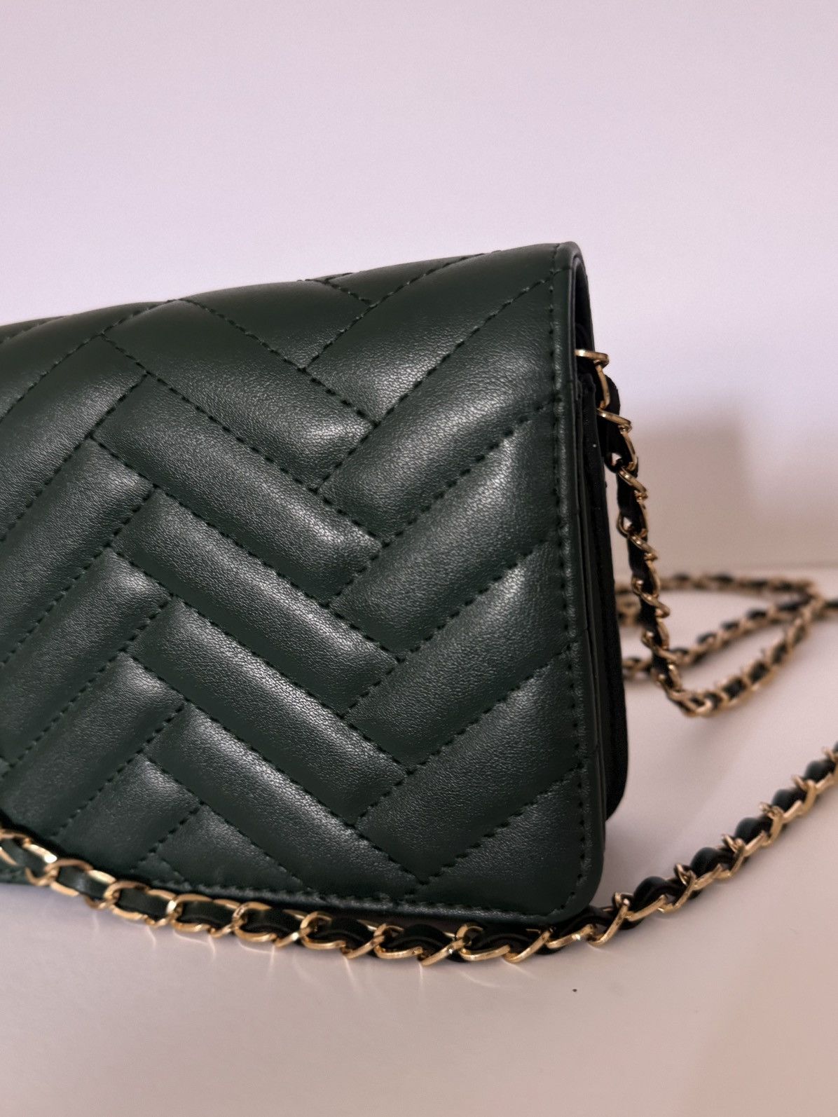 Bebe New Bebe Quilted Dark Green Crossbody Bag Size ONE SIZE - 7 Thumbnail