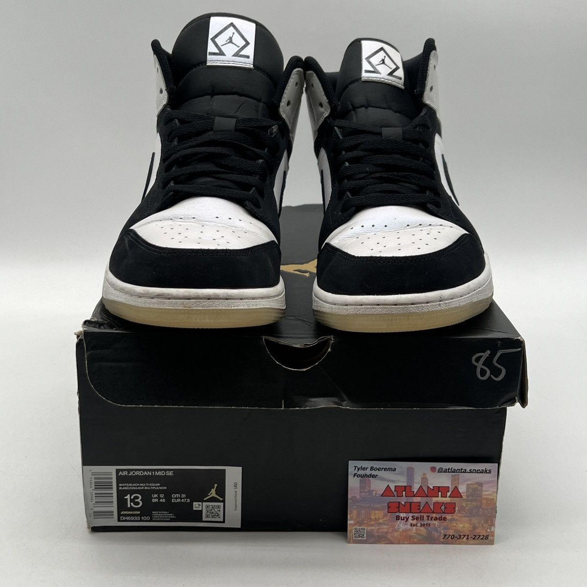 Nike Air Jordan 1 mid Diamond Size US 13 / EU 46 - 2 Thumbnail