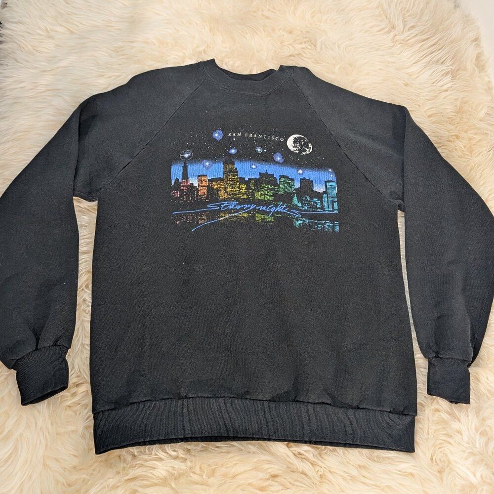 Jerzees Jerzees Men's Black San Francisco Starry Nights Graphics Sw Size US XL / EU 56 / 4 - 1 Thumbnail