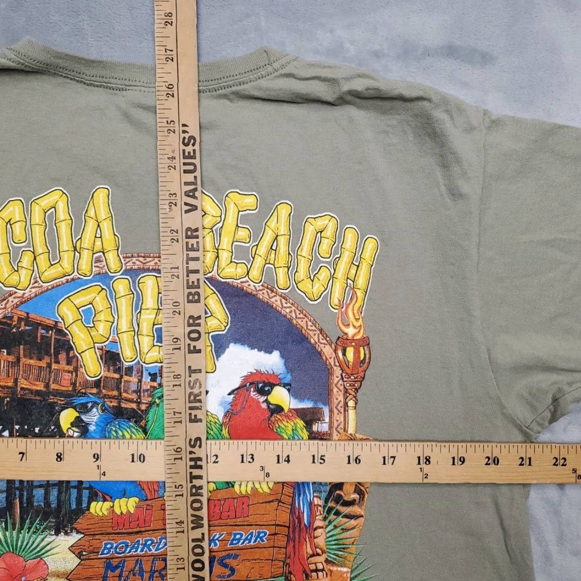 Vintage VINTAGE Cocoa Beach Pier Shirt Mens L Green Surf Boardwalk Marlins Y2K Florida Shirt Size US L / EU 52-54 / 3 - 6 Thumbnail