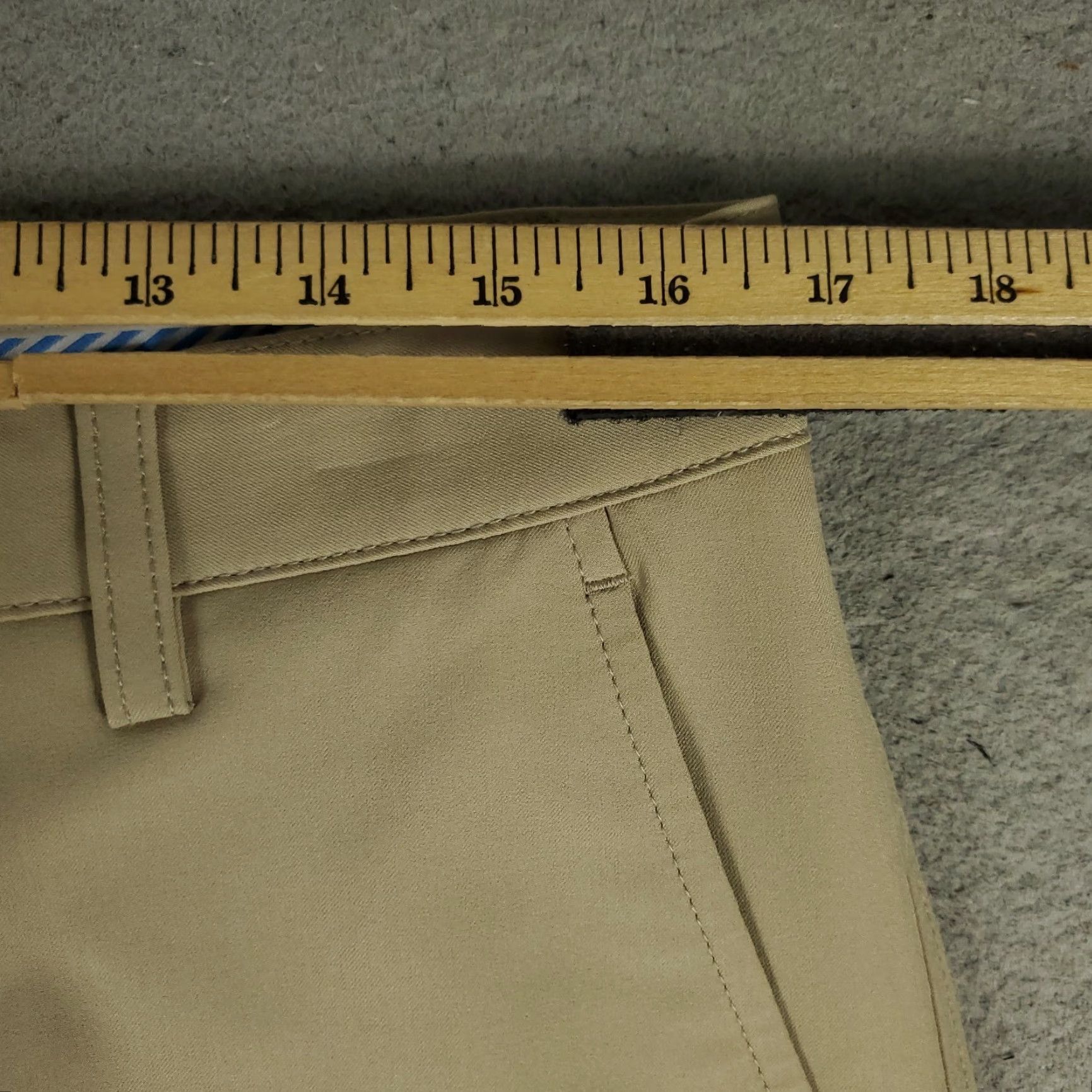Footjoy FJ FootJoy Pants Mens 33x30 Beige Stretch Flat Front Chino Trousers - Regular Straight Pocket Men Size US 33 - 3 Thumbnail