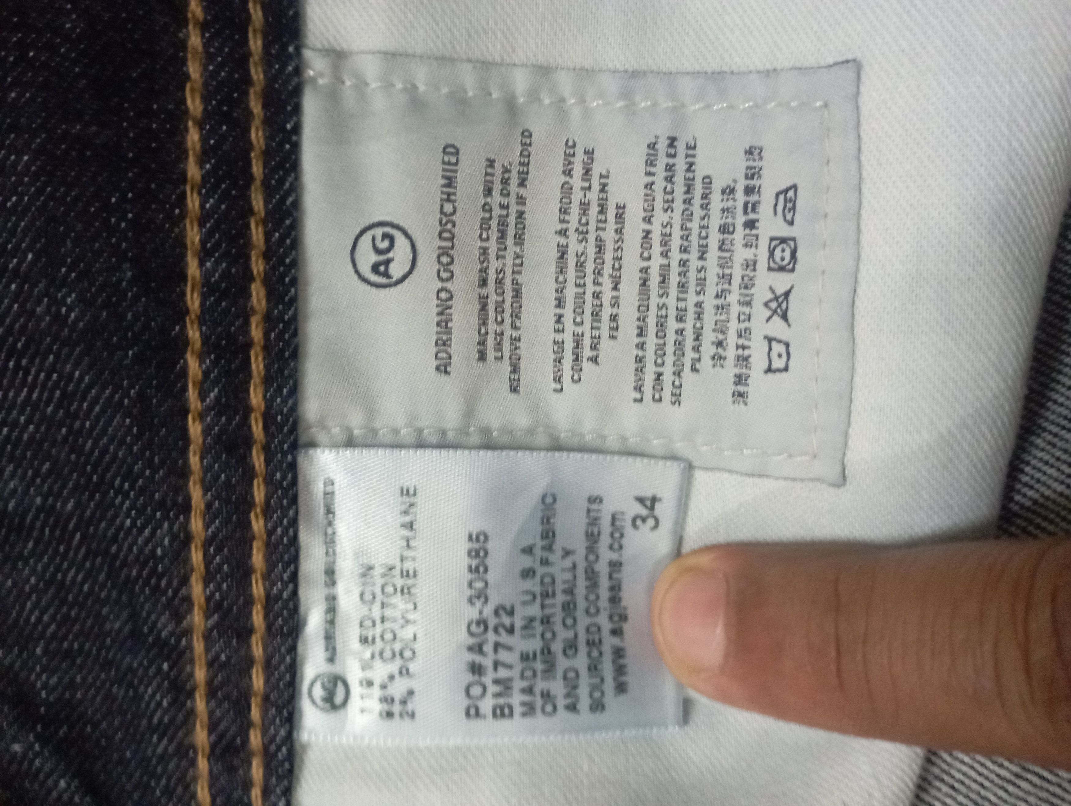 AG Adriano Goldschmied Black Wax Jeans Made In USA Wax Jeans Adriano Goldschmied Size US 34 / EU 50 - 10 Thumbnail