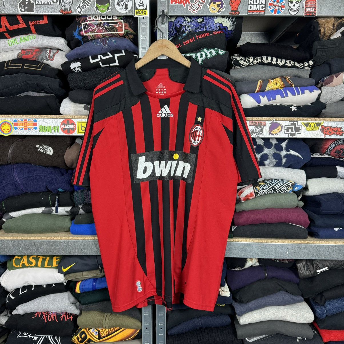 Adidas 2007/08 ADIDAS AC MILAN HOME SOCCER FOOTBALL JERSEY SHIRT L Size US L / EU 52-54 / 3 - 1 Thumbnail