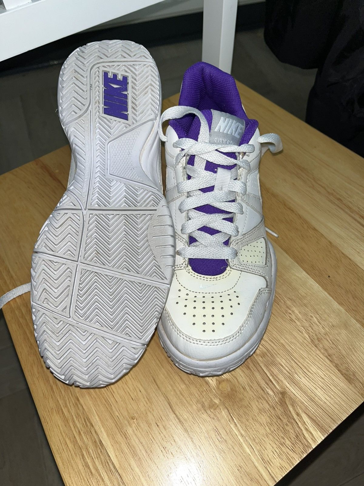 Nike Nike City Court Low-Top Sneakers – White/Purple – UK 5 Size US 7.5 / IT 37.5 - 1 Thumbnail