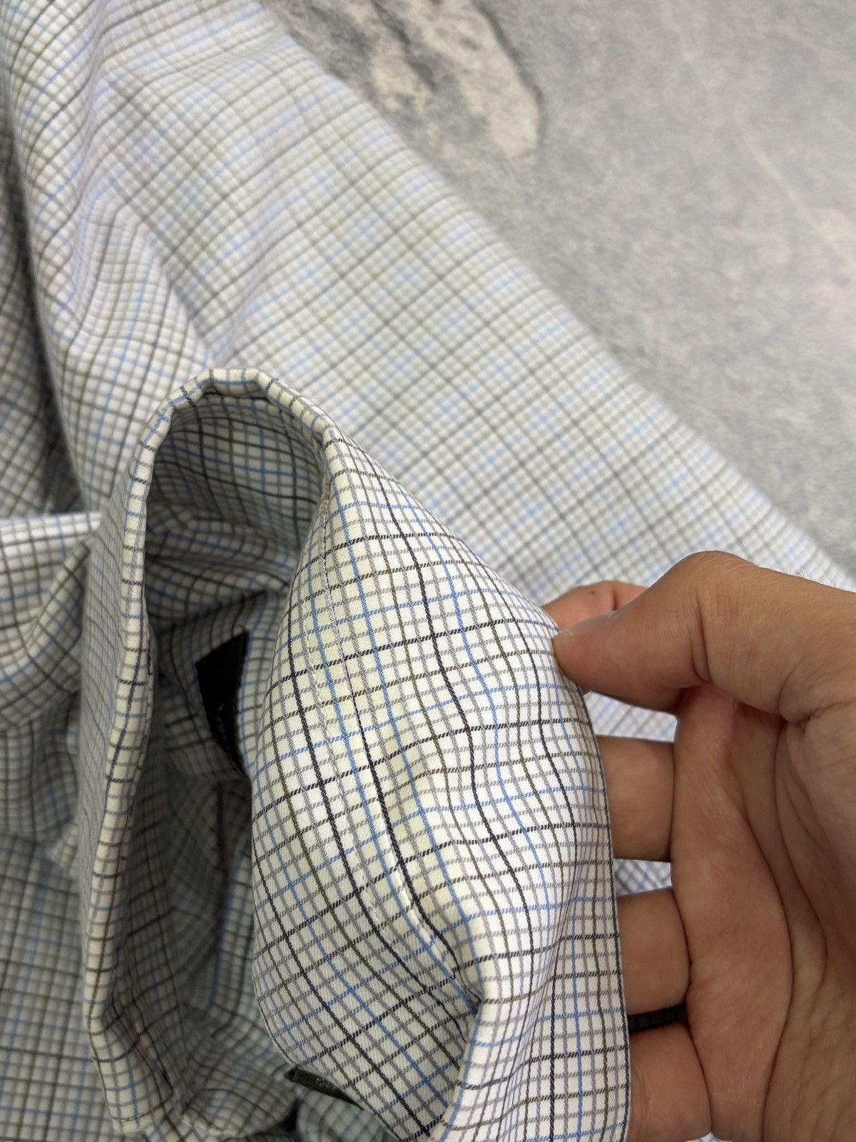 Ermenegildo Zegna Ermenegildo Zegna Plaid Shirt Blue Grey Button Up Italy M Size US M / EU 48-50 / 2 - 12 Thumbnail