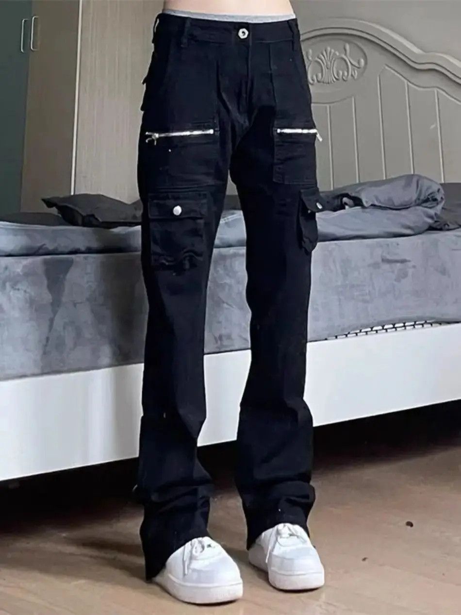 Japanese Brand Straight micro flared zipper split casual jeans Size US 30 / EU 46 - 4 Thumbnail