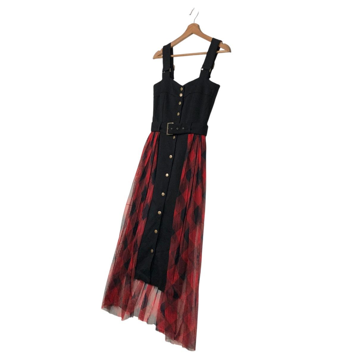 Hysteric Glamour 🔥PUNK DESIGN OVERALL MAXI SKIRT REDYAZEL TARTAN CHECK Size M / US 6-8 / IT 42-44 - 4 Thumbnail