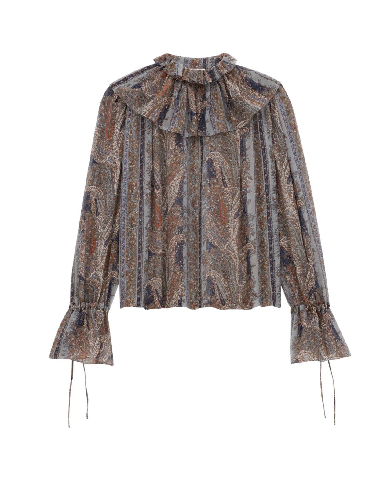 Saint Laurent Paris Saint Laurent $3100 Multicolor Silk Blouse New & Authentic Size ONE SIZE - 1 Thumbnail