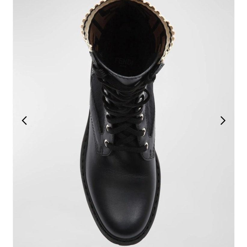 Fendi Fendi Leather Combat Boot with FF Cuff Size 40.5 Size US 9.5 / IT 39.5 - 4 Thumbnail