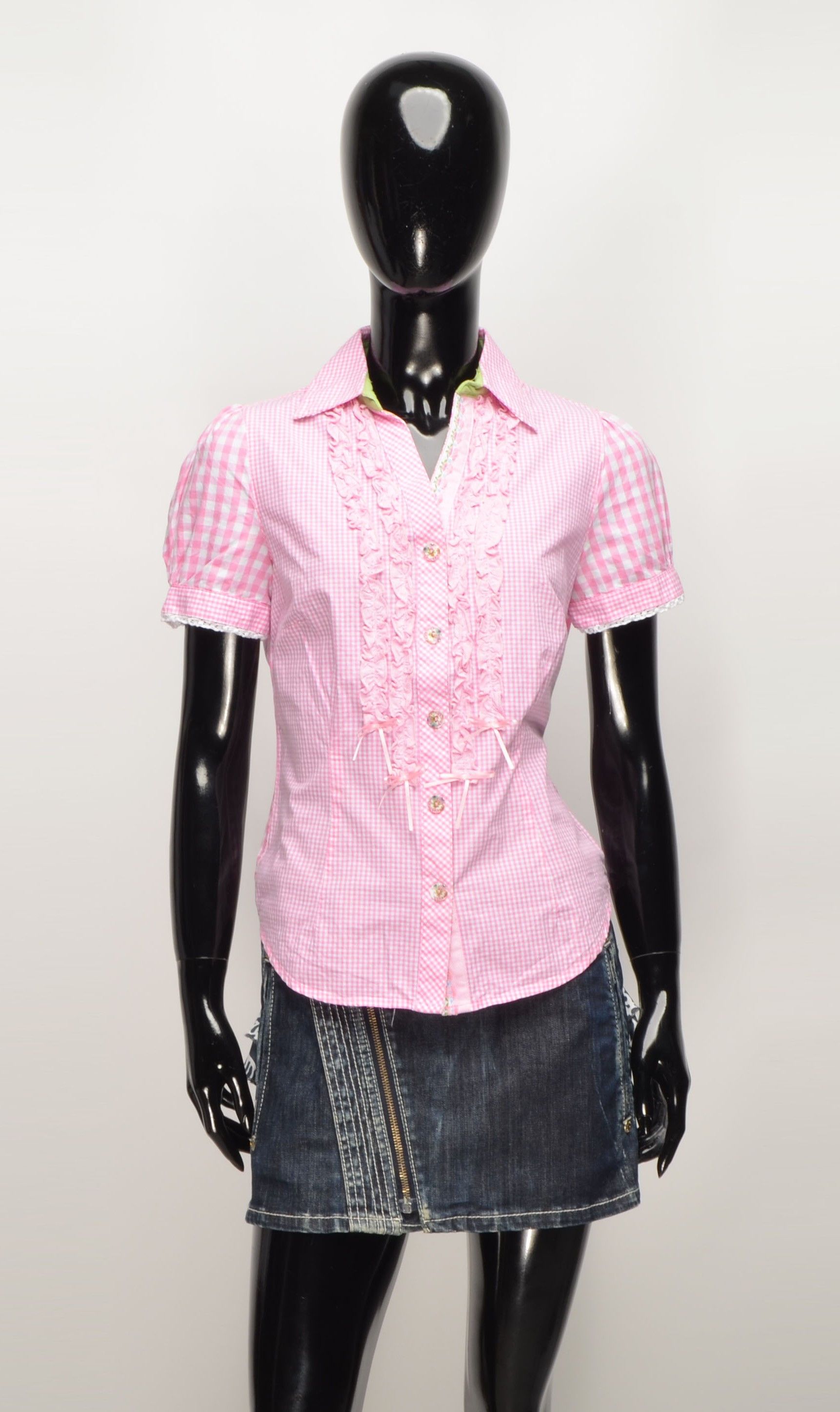 Vintage Kruger Y2K Checkered Baby Doll Austrian Cottagecore Shirt Size S / US 4 / IT 40 - 1 Thumbnail