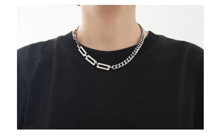 Jewelry Square Mixed Chain Splicing Necklace Size ONE SIZE - 1 Thumbnail