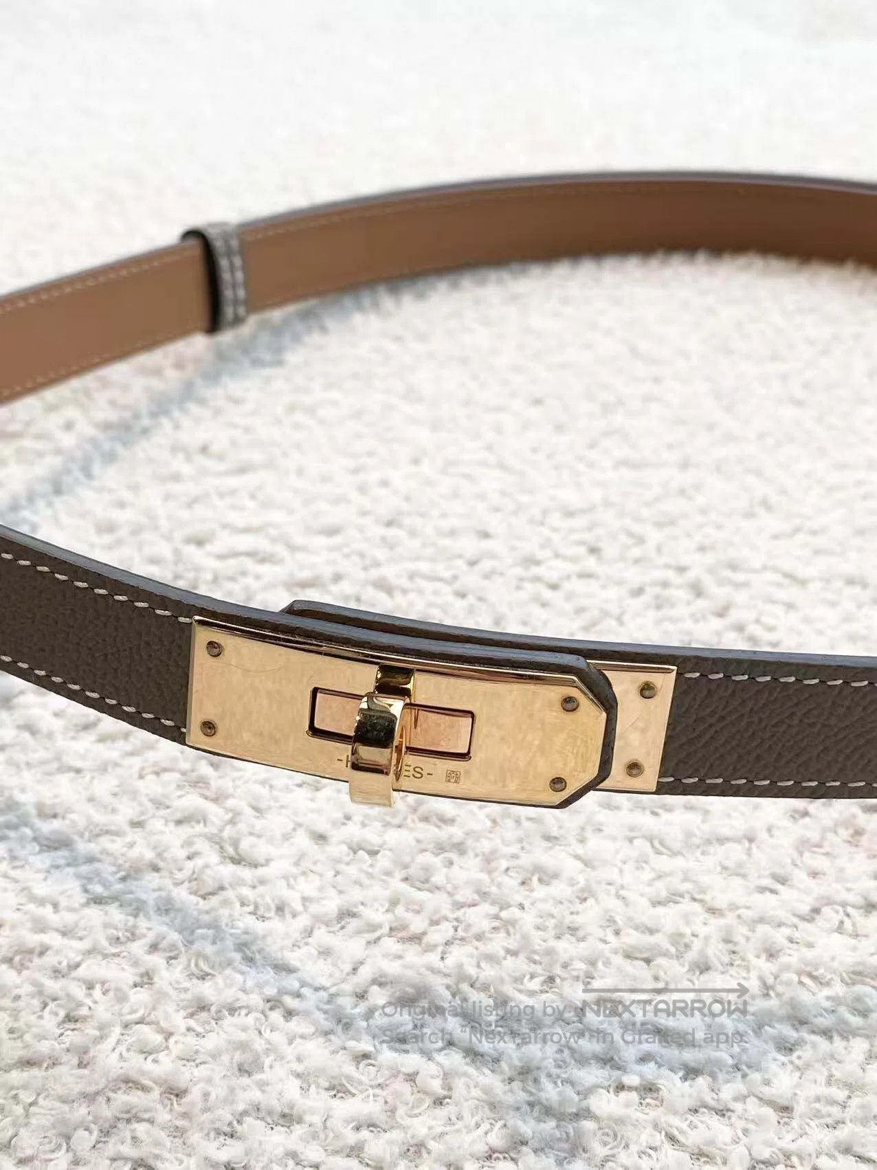 Hermes Hermes Golden brown kelly buckled the belt| Size ONE SIZE - 3 Thumbnail