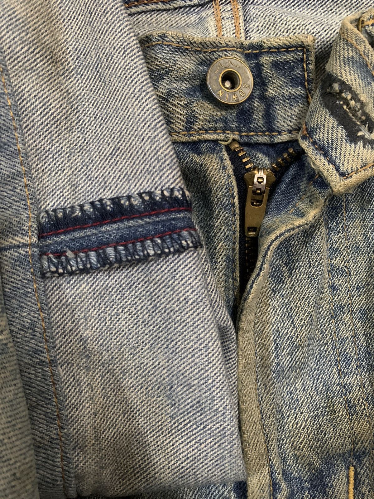 Edwin Vintage Y2K Edwin Dirt Mud Washed Loose Fit Distressed Jeans Size US 33 - 4 Thumbnail