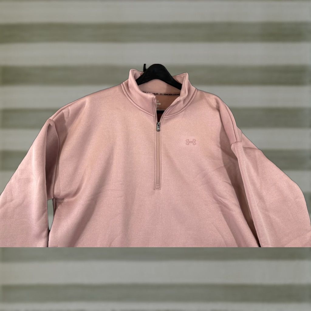 Under Armour Under Armour Fleece Sweater Womens XL Pink Half-Zip Loose Fit Mock Neck Pullover Long Sleeve NWOT Size XL / US 12-14 / IT 48-50 - 1 Thumbnail