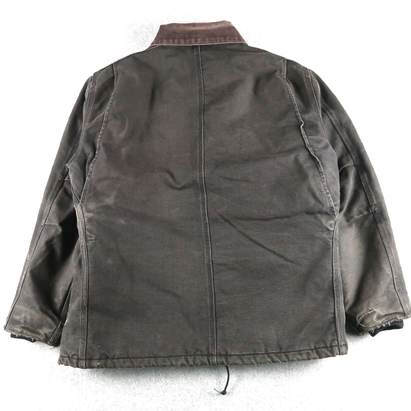 Carhartt VINTAGE Carhartt Jacket L Black Distressed Faded Cotton Canvas Workwear 90s Quilted Lined Mens Size US L / EU 52-54 / 3 - 2 Thumbnail
