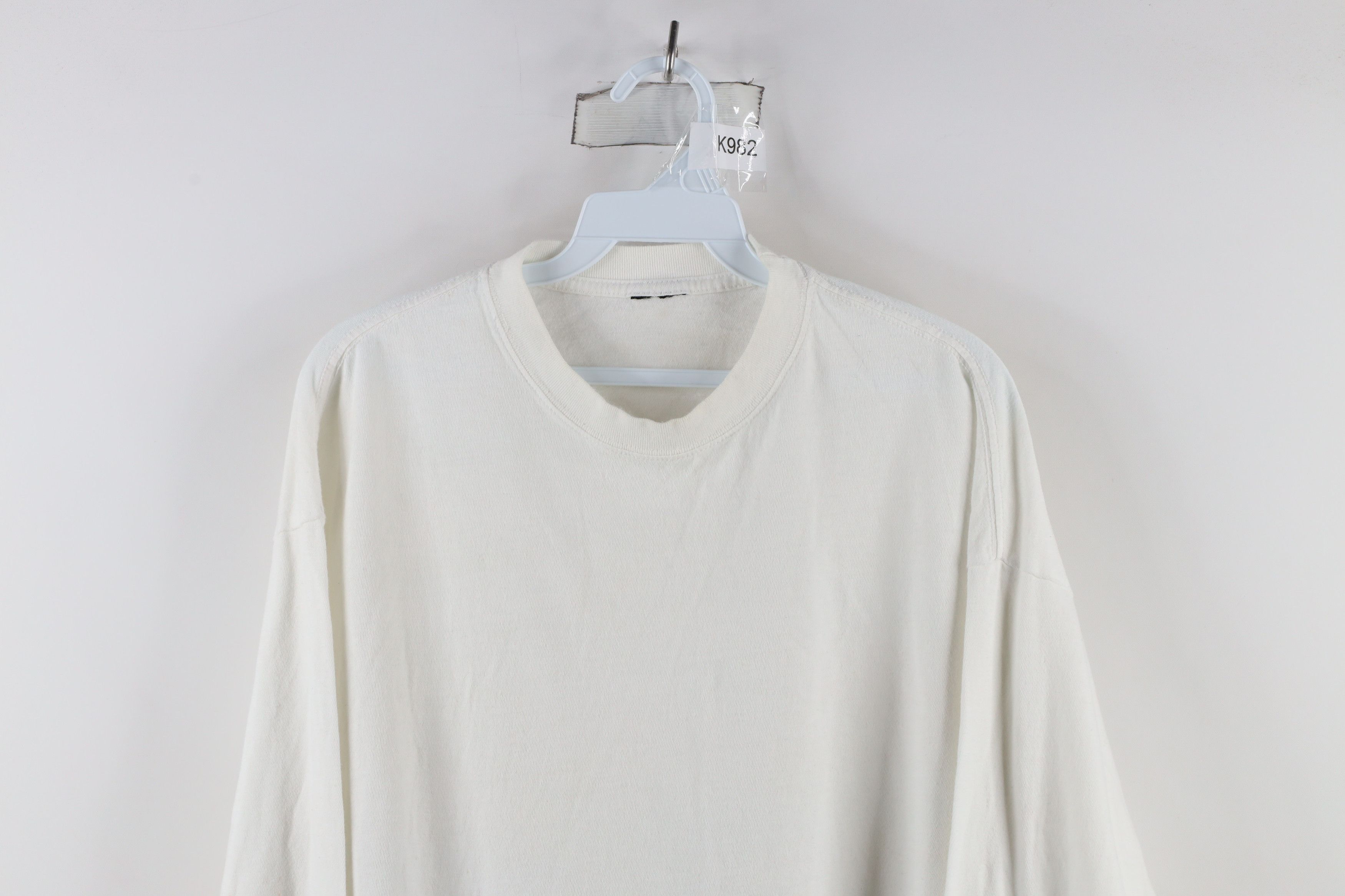 Vintage Vintage 90s Streetwear Long Sleeve T-Shirt White Cotton Size US XL / EU 56 / 4 - 2 Thumbnail