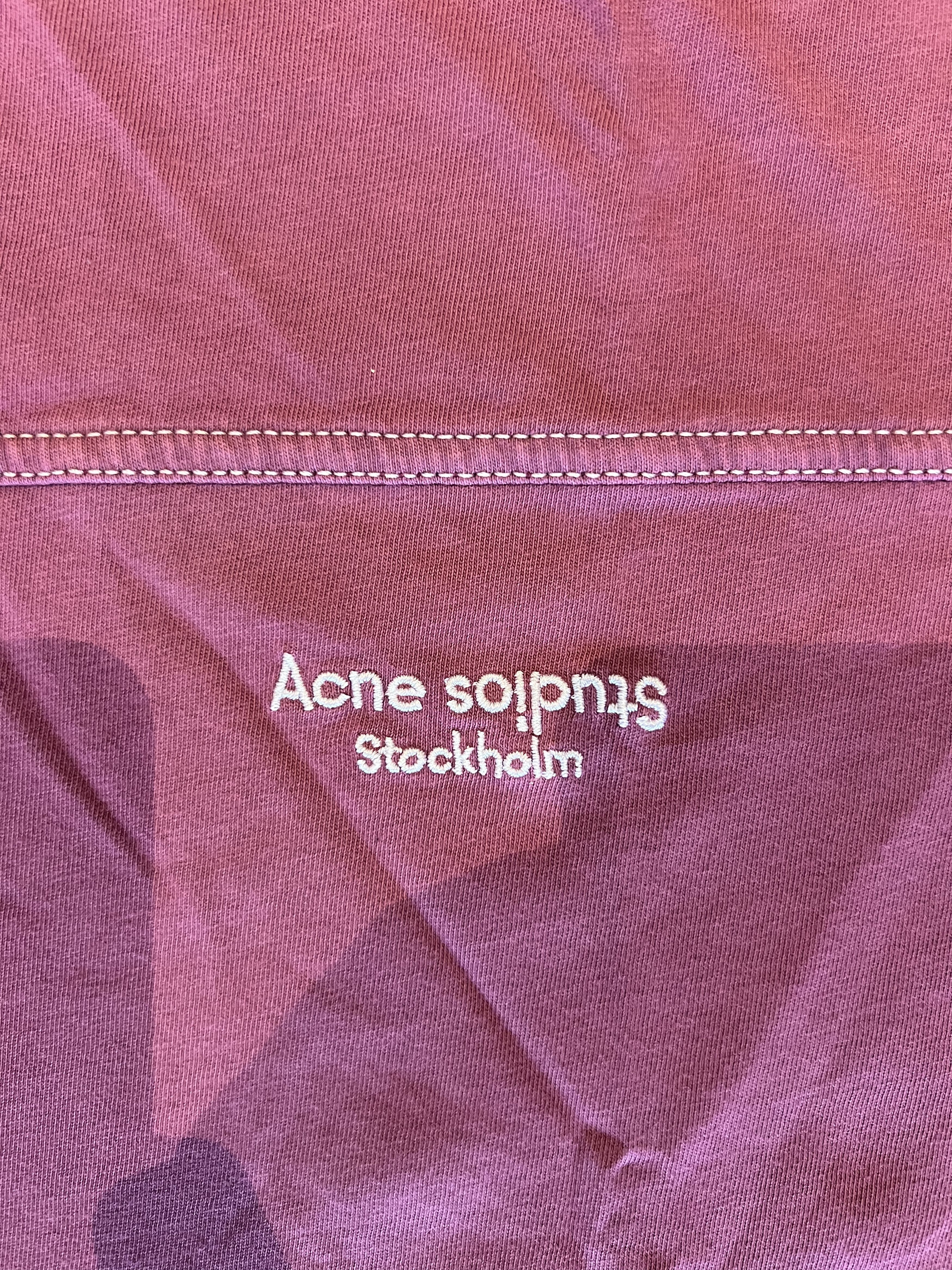 Acne Studios 💚 Acne Studios Embroidered Burgundy T-Shirt Medium NEW Size US M / EU 48-50 / 2 - 3 Thumbnail