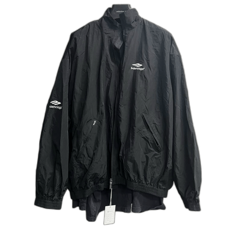 Balenciaga Balenciaga Black Logo Zip-Up Sports Jacket Size US M / EU 48-50 / 2 - 1 Thumbnail