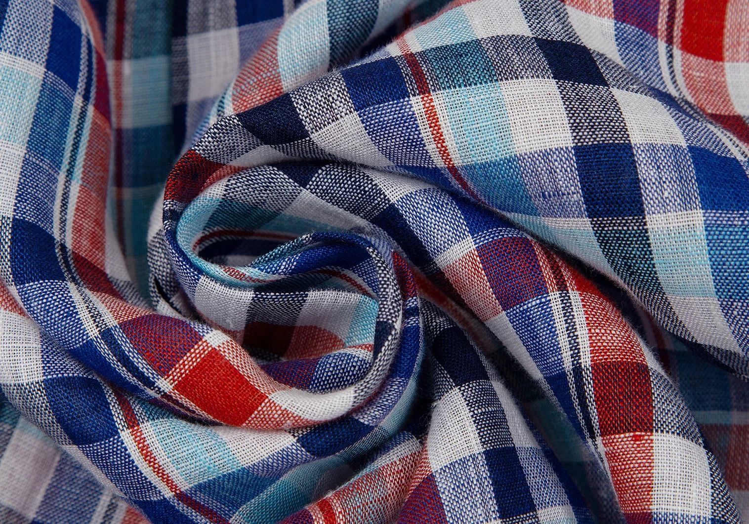 Junya Watanabe Linen Check Horizontal Collar Shirt in Blue and Red Size US S / EU 44-46 / 1 - 18 Thumbnail
