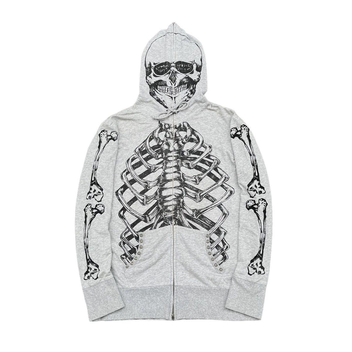 Seditionaries 2000s Glad News Skulls Skeleton Bone Full Zip Hoodie Lgb Goa Size US M / EU 48-50 / 2 - 1 Thumbnail