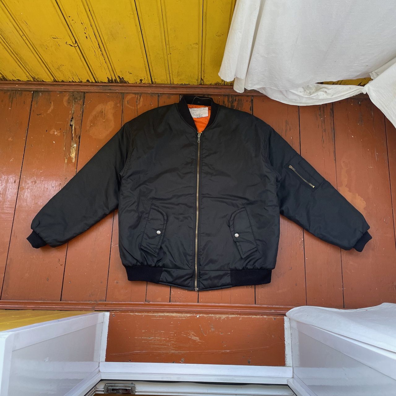 Other Vintage MA-1 Bomber Jacket – Black Nylon air force Size US XL / EU 56 / 4 - 1 Thumbnail