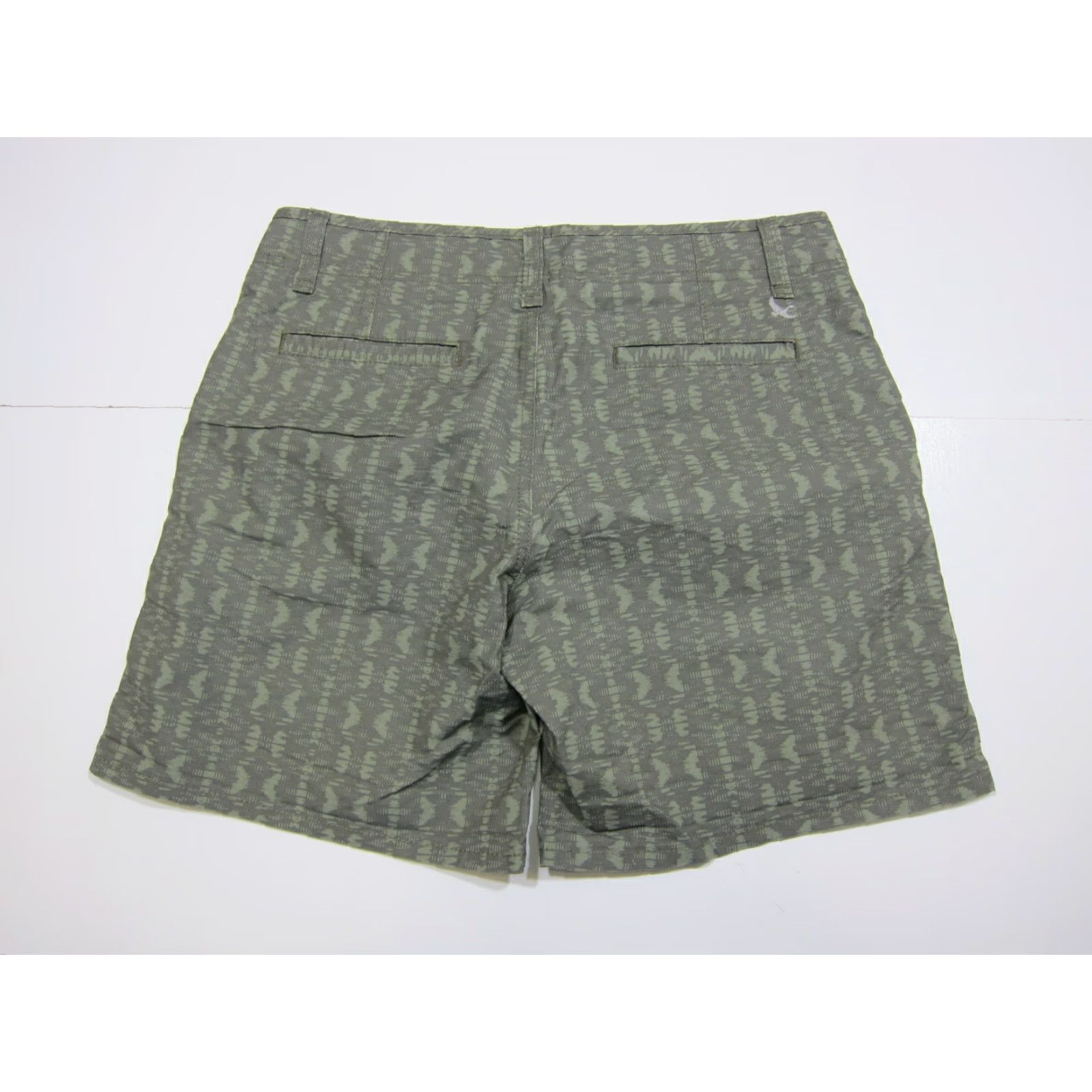 Eddie Bauer Eddie Bauer Cotton Green Batik Print Flat Front Pocket Chino Shorts Women Size 2 Size 30" / US 8 / IT 44 - 2 Thumbnail