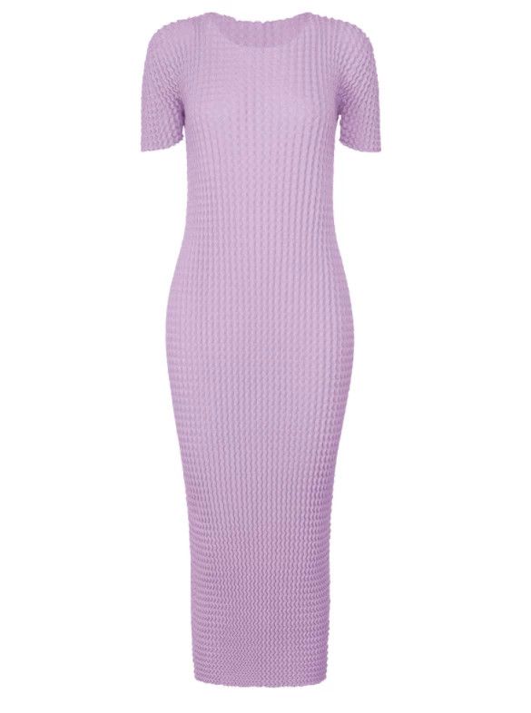 Issey Miyake Issey Miyake size:2 Purple pleated short-sleeved dress Size M / US 6-8 / IT 42-44 - 1 Thumbnail