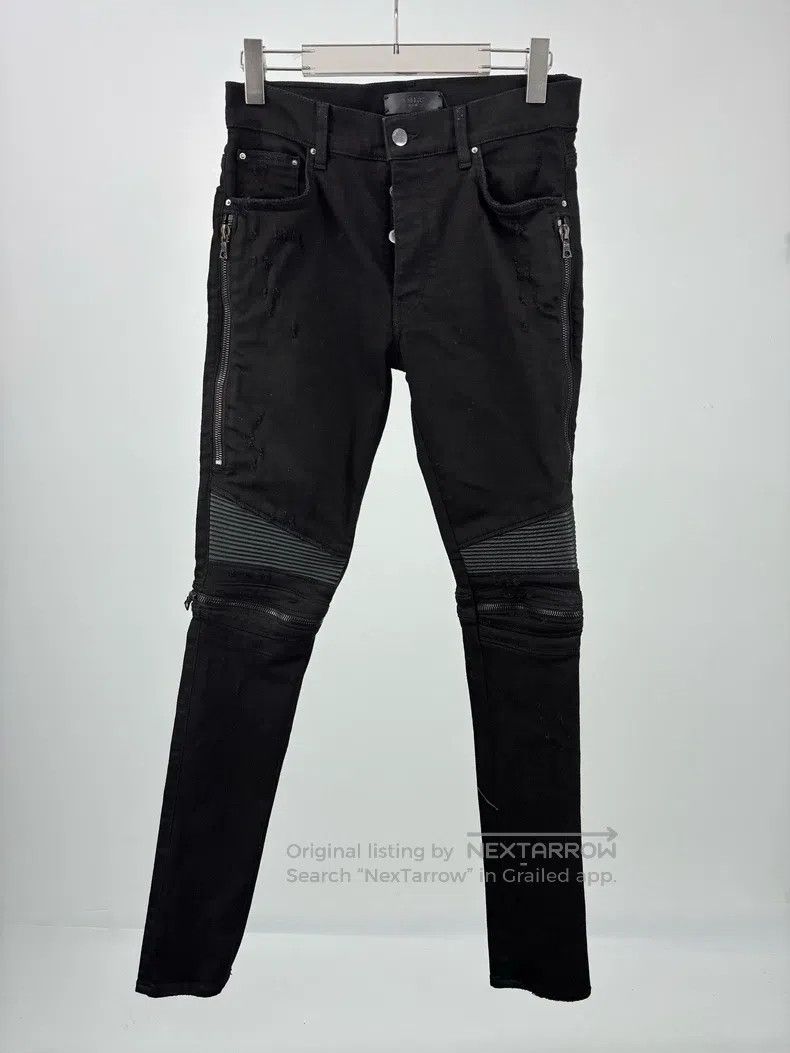 Amiri Amiri Size 30 MX2 split leather zipper jeans Size US 30 / EU 46 - 1 Thumbnail