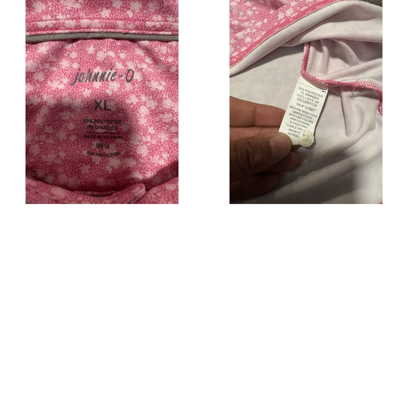 johnnie-O Johnnie O Polo Shirt Mens XL Pink Floral Print Short Sleeve Golf Stretch Size US XL / EU 56 / 4 - 10 Thumbnail