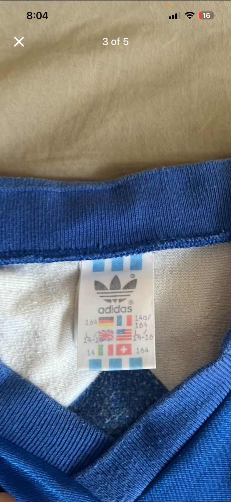 Adidas Authentic France 1990-92 long sleeve home kit Size US XXS / EU 40 - 3 Thumbnail