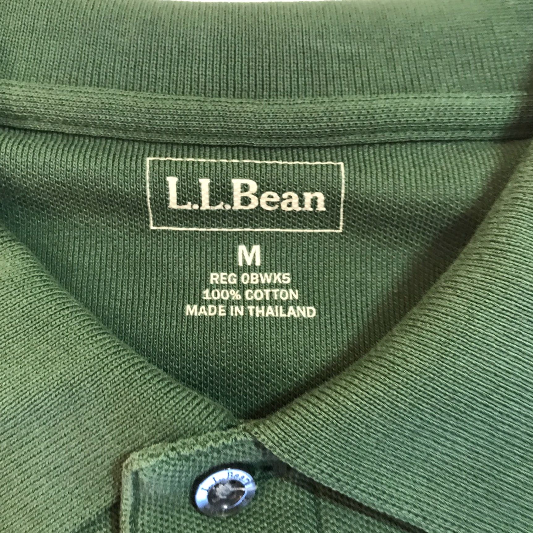 Vintage LL Bean Polo Shirt Golf Short Sleeve Olive Green M Mens 100% Cotton Traditional Fit Shirt Polo Golf Preppy N/A Size 40R - 3 Thumbnail