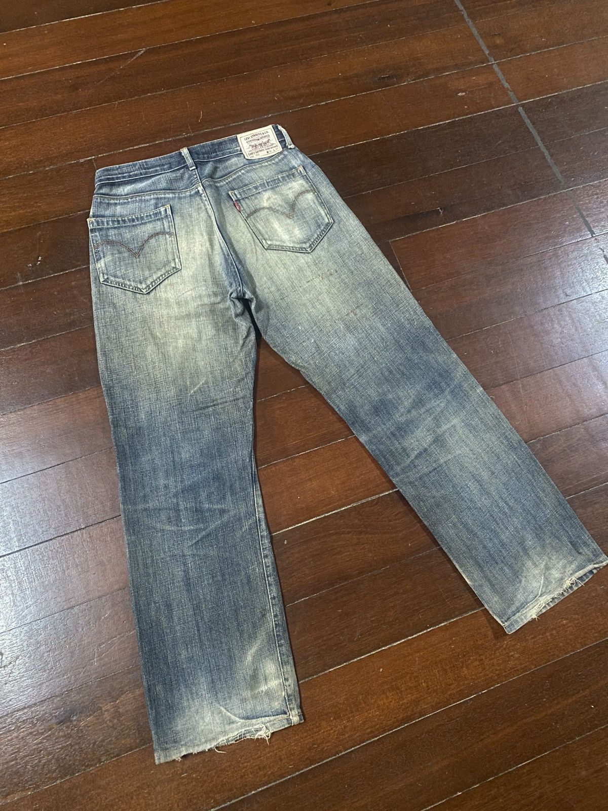 Levi's Rare Levi’s 553 Fade Denim mud wash distressed selvedge Size US 33 - 12 Thumbnail